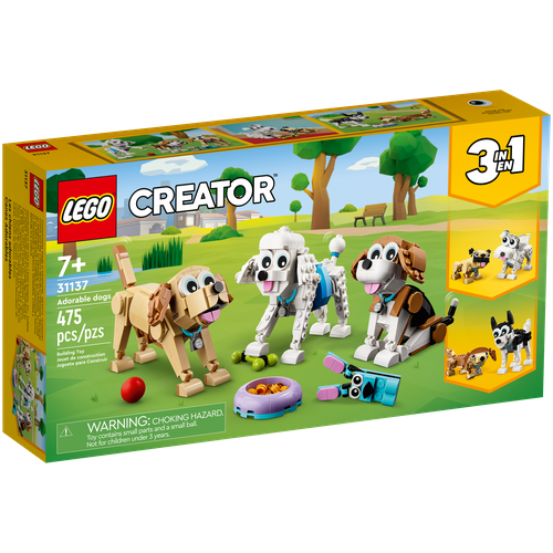 lego creator 3in1 набор игрушек с милыми собаками и животными Конструктор LEGO Creator 31137 Очаровательные собаки (3 в 1) Adorable Dogs, 475 дет.