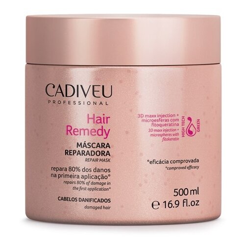 Cadiveu Восстанавливающая маска Hair Remedy, 500 мл cadiveu professional шампунь hair remedy 1 восстанавливающий 980 мл