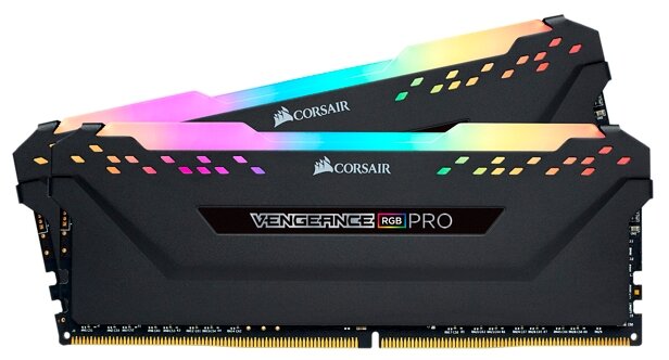 Оперативная память CORSAIR DDR4 16Gb (2x8Gb) 3200MHz pc-25600 Vengeance RGB Pro black (CMW16GX4M2C3200C16)