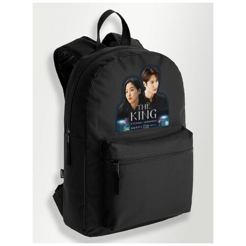 Черный школьный рюкзак с DTF печатью дорама Король Вечный Монарх - 16