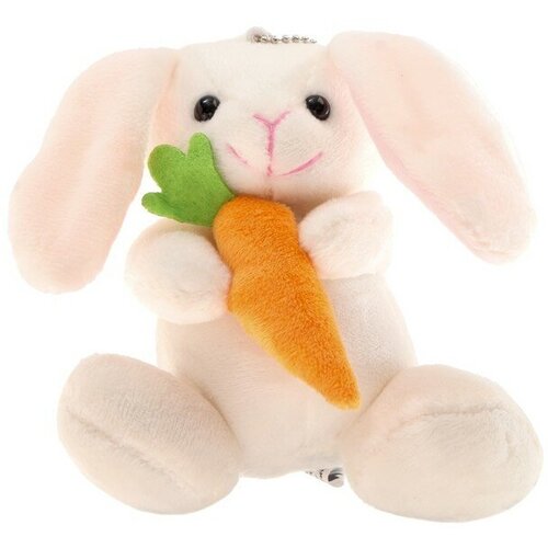 мягкая игрушка белый кролик Мягкая игрушка «Кролик с морковкой», цвет белый