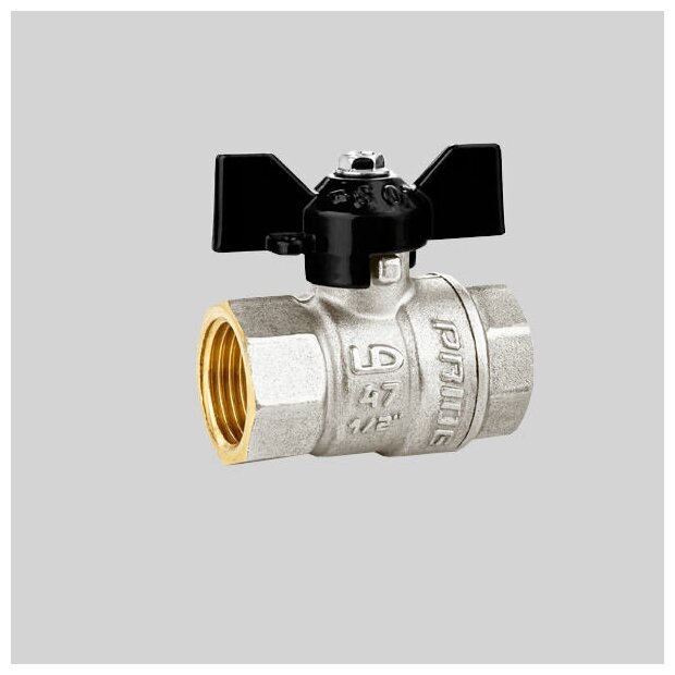 Кран шаровый латунный 1" LD Pride 47.25. В-В. Б Ду25 бабочка (4МПа, Т150, L65) — фото 1