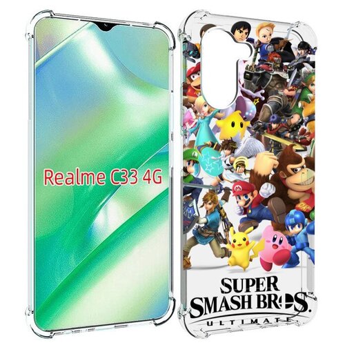 Чехол MyPads Super Smash Bros для Realme C33 4G задняя-панель-накладка-бампер