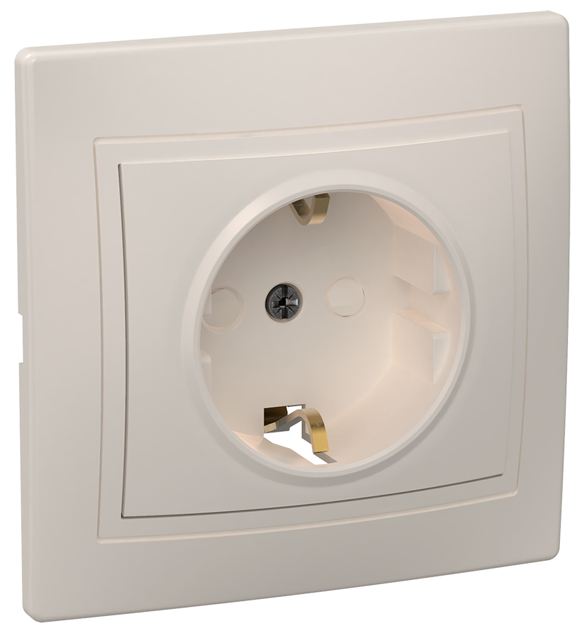 фото Розетка IEK ERK14-K33-16-K КВАРТА, 16 А, с защитной шторкой, с заземлением