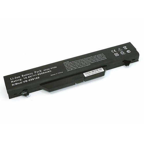 Аккумуляторная батарея для ноутбука HP Compaq 4510s 4710s (HSTNN-IB89) 14.4V 5200mAh OEM черная блок питания для ноутбука hp probook 4515s 19v 4 74a 7 4 5 0