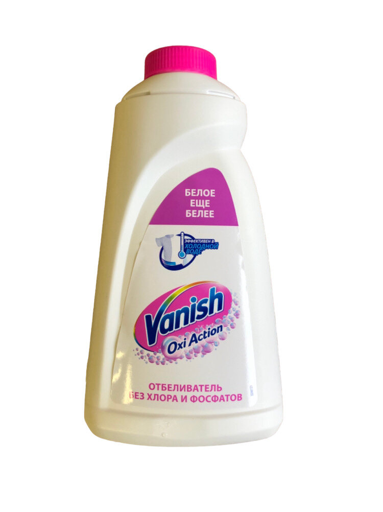 Vanish Oxi Action Кислородный жидкий отбеливатель и пятновыводитель для белых тканей и белья, 1 л