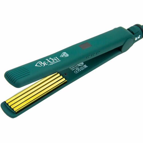 BE-UNI Щипцы гофре Про с золотым титановым покрытием зеленые 825000₽