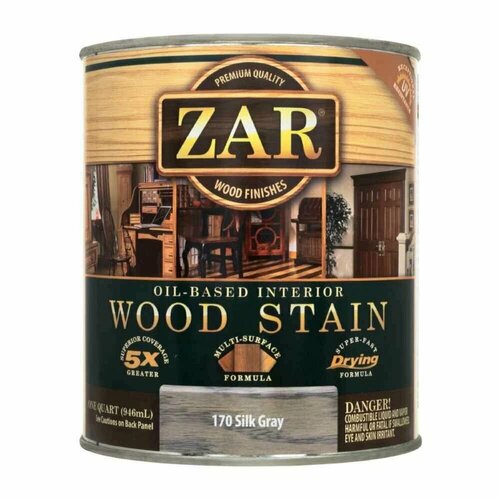 ZAR WOOD STAIN OIL BASED Льняное тонирующее масло по дереву цв. 170 Silk grey 946 мл.