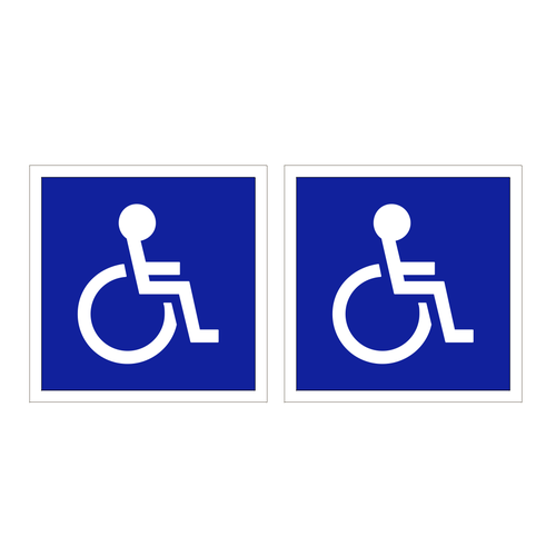 Наклейки инвалид на транспорт 25х25см 2шт