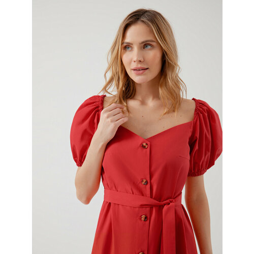 Платье Pompa, размер 42, красный платье прямое на пуговицах в полоску v образный вырез xs красный