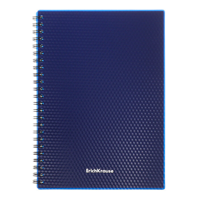 Тетрадь общая с пластиковой обложкой на спирали ErichKrause Total Blue, А5, 80 листов, клетка 58551