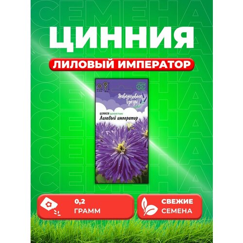 Цинния Лиловый император 0,2 г, серия Лавандовые грёзы семена цинния лиловый император 0 2 г