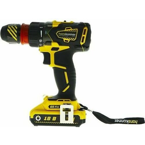 Дрель-шуруповерт аккумуляторная HANSKONNER HCD1865BLC HCD1865BLС 85455₽