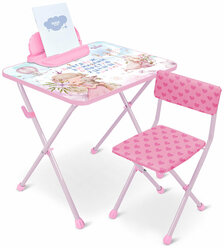 Комплект детской мебели НИКА КП2/МП2 Маленькая принцесса-2, цвет каркаса белый