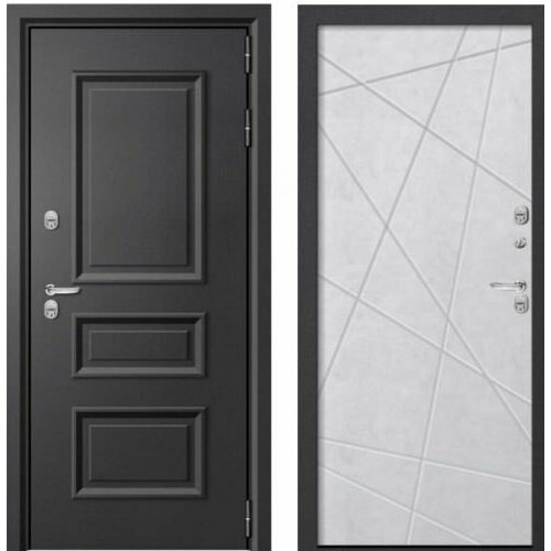 Дверь металлическая Titan1 черный муарбетон снежный_ правая 960 67200₽