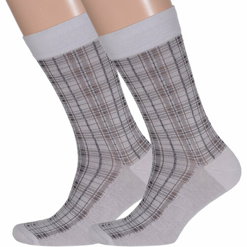 Носки LorenzLine, 2 пары, размер 25, серый носки lorenzline 2 пары размер 25 белый серый