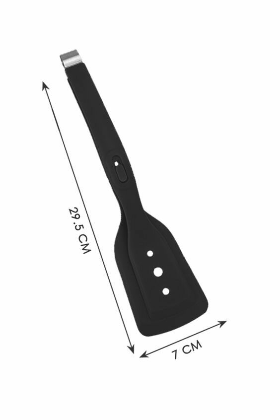 Щипцы-лопатка силиконовая черная — фото 1