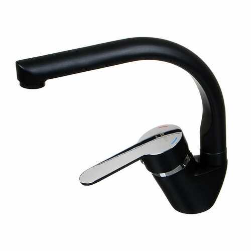 Смеситель для кухни Melodia della vita Rumba Black картридж д.35мм утка MDV35312bk без гибкой подводки