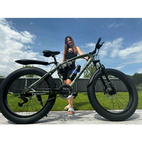 Велосипед фэтбайк Fatbike Richiesto 21s 26 Взрослый Подростковый Спортивный Вездеход Унисекс хаки 3310000₽