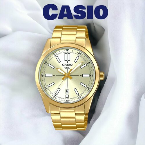 Наручные часы CASIO, белый, золотой