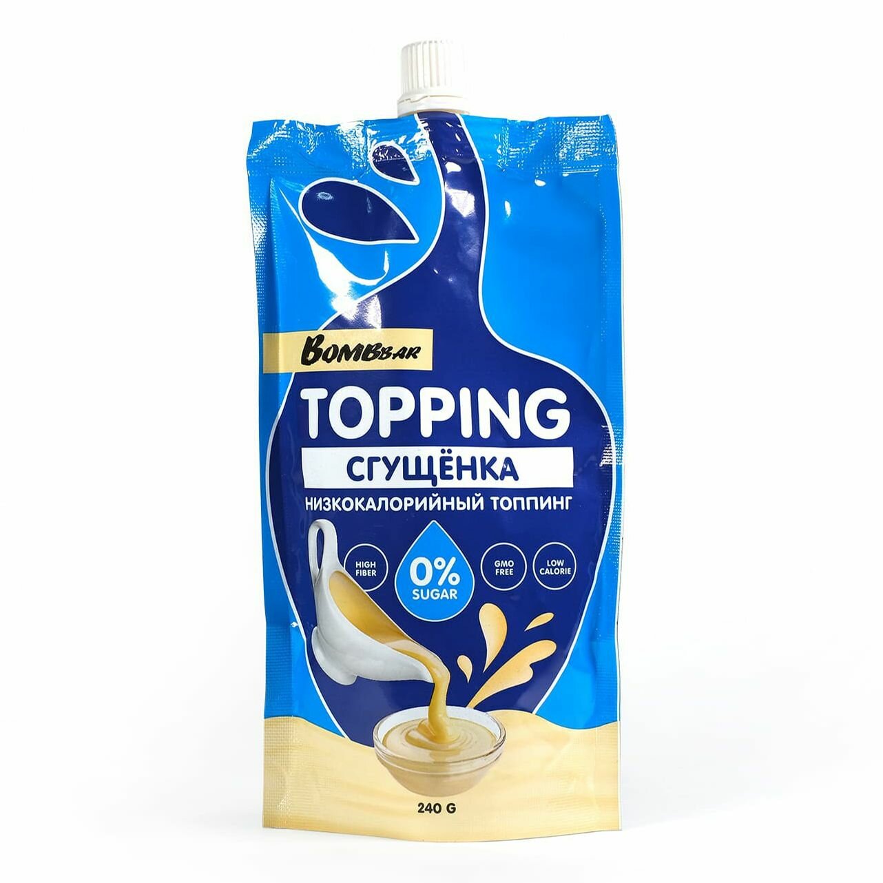 Топпинг низкокалорийный без сахара BOMBBAR Topping, Сгущёнка, 240 г