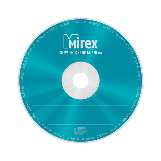 CD-RW Mirex Носители информации CD-RW, 4x-12x, Mirex, Cake/25, UL121002A8M
