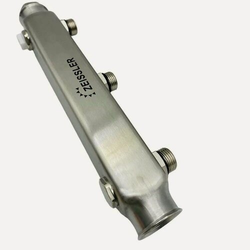 Изображение товара Коллектор из нерж. стали с межосевым расстоянием выходов 100 мм.1"*1/2"-3 выхода