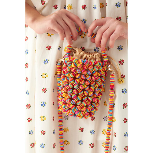 Сумка бочонок Bunny Poem, фактура рельефная, разноцвeтный