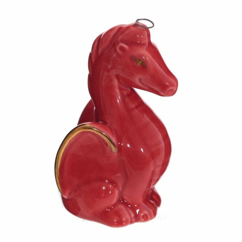 Елочная игрушка Дракон 4х3х7 см красный KSM-794384