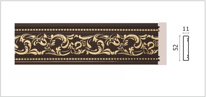 Молдинг Dekor-Dizayn 156-39G Хай Тек Д2400хВ52хТ11 / Декор Дизайн.