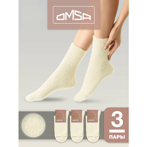 фото Носки omsa omsa comfort, комплект, 3 пары, размер 39-41, слоновая кость