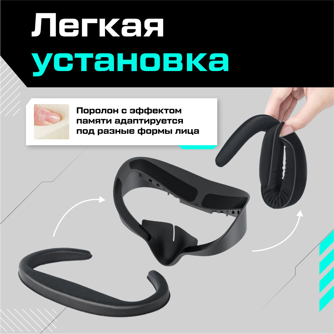 Лицевой интерфейс AMVR, для Oculus Quest 3S, искусственная кожа — фото 1