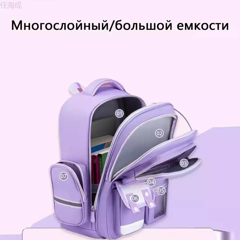 Куроми Kuromi Сумка школьная детская , пурпурный, фиолетовый — фото 1