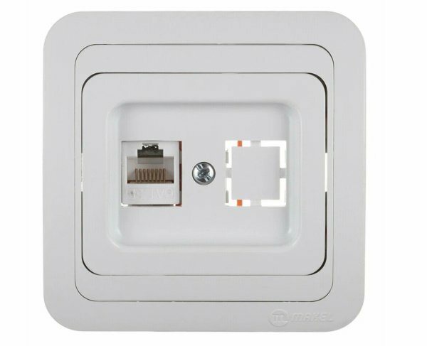 Розетка 1-я интернет RJ45 белая Makel Mimoza 12035