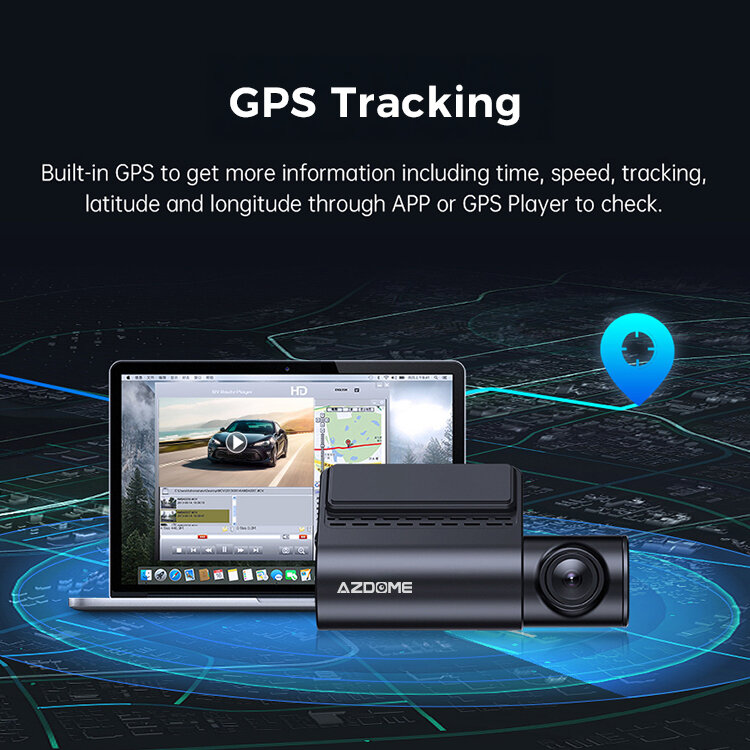 Azdome S17 4G GPS Wi-Fi регистратор с встроенной eSIM и возможностью удалённого просмотра — фото 1