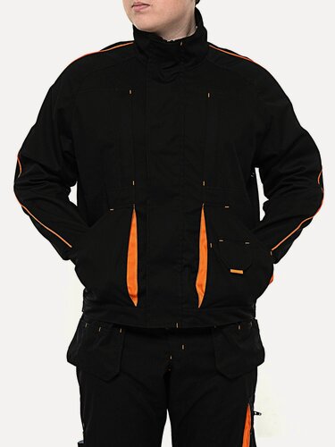 Изображение товара Куртка рабочая Мастер, мужская, черная, Ч, размер 60-62, рост 182-188, летняя, много карманов, плотная ткань