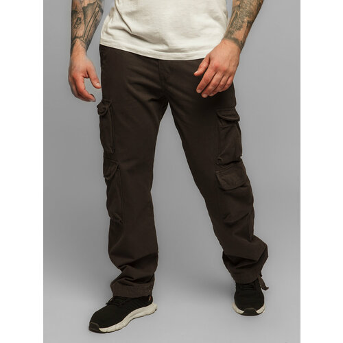 фото Брюки карго armed forces, повседневные, прямой силуэт, карманы, размер 32, серый