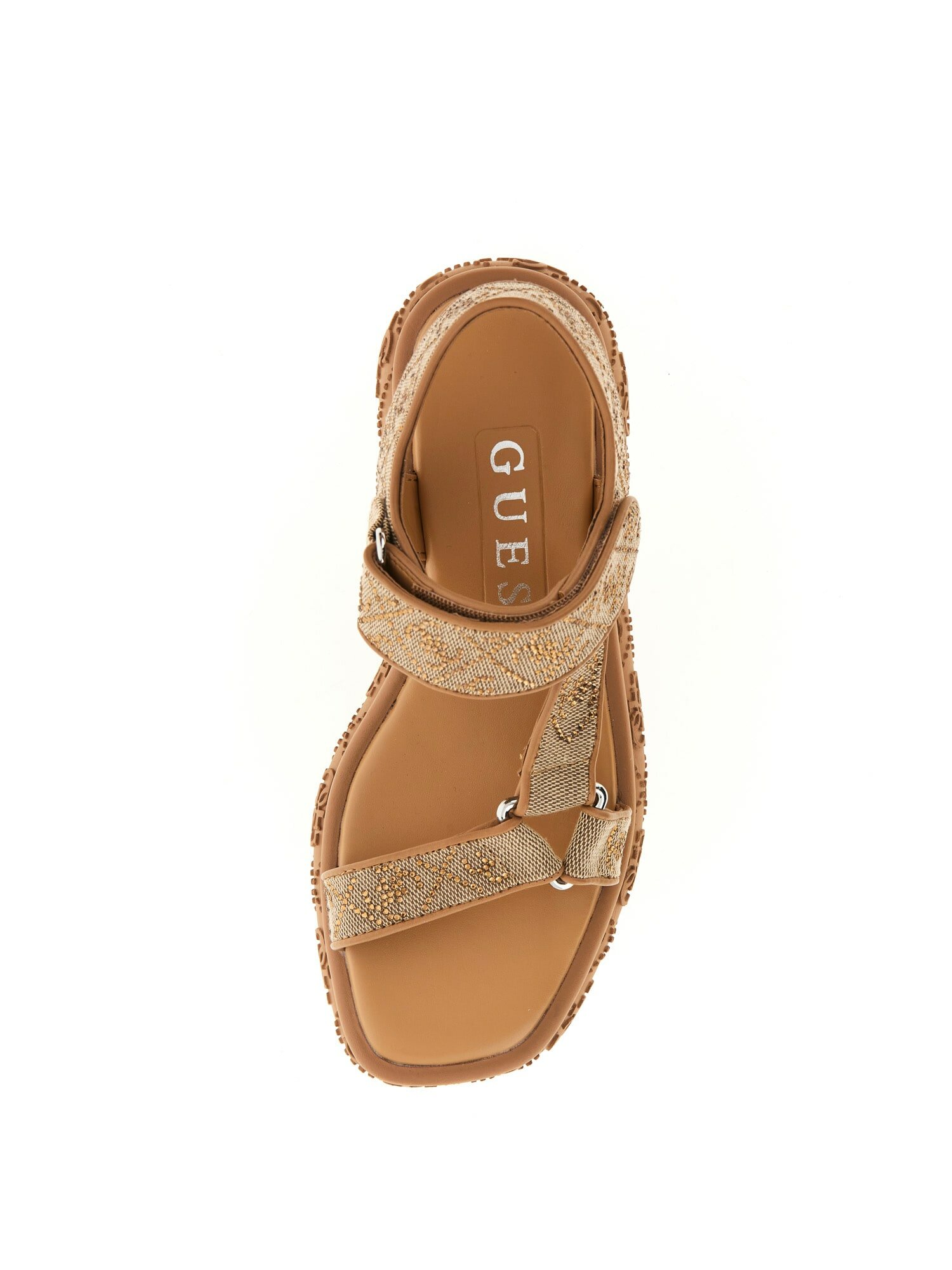 Сандалии GUESS, размер 39, бежевый/коричневый — фото 1