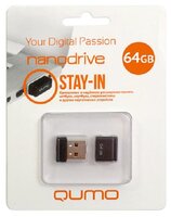 Флешка Qumo nanoDrive 64Gb черный