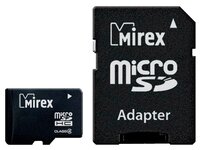 Карта памяти Mirex microSDHC Class 4 4GB + SD adapter