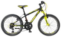 Подростковый горный (MTB) велосипед KTM Wild Cross 20.12 (2018) black matt/neon yellow/orange 11.5" 