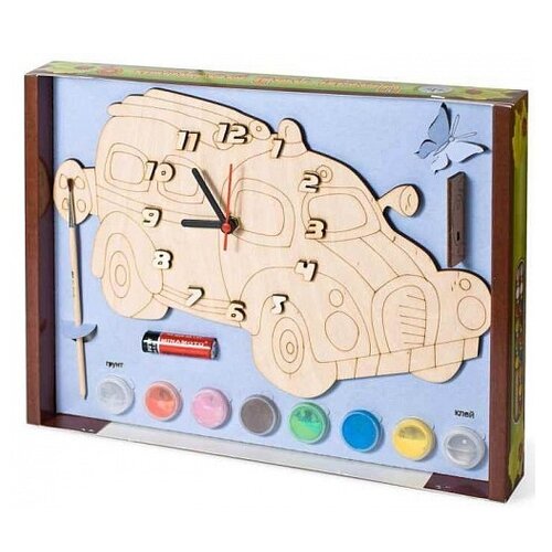фото Нескучные игры набор для росписи часы с циферблатом машинка (дни119)