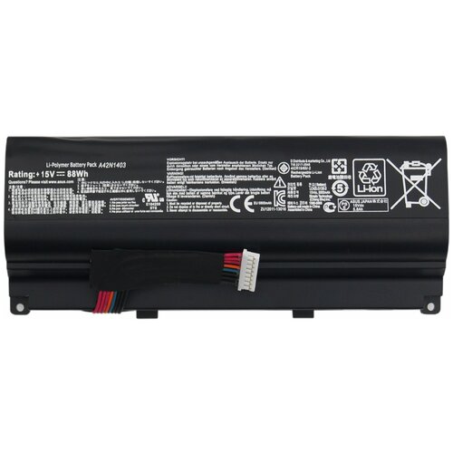 Аккумулятор для Asus ROG G751JL, G751JM, G751JT, G751JY, (A42N1403), 88Wh, 5800mAh, 15V, черный