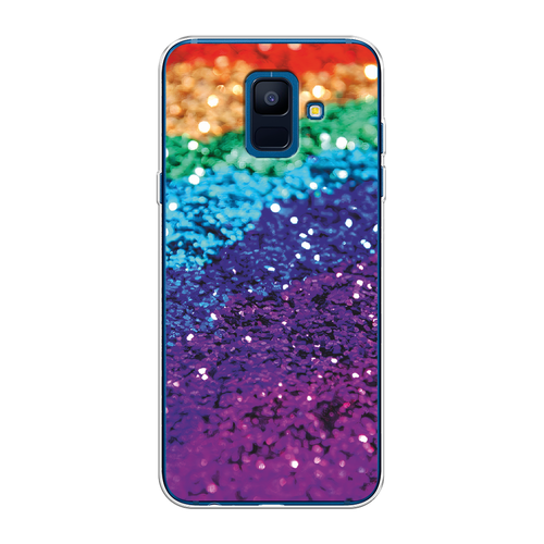 Силиконовый чехол на Samsung Galaxy A6 / Самсунг Галакси А6 Блестящая радуга