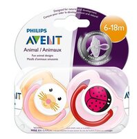 Пустышка силиконовая анатомическая Philips AVENT Classic SCF182/24 6-18 м (2 шт) оранжевый/розовый