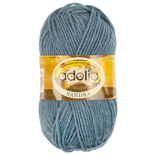 Пряжа ADELIA SANDRA 50% шерсть, 50% акрил 10 шт.х50г 90м №10 серо-голубой пряжа adelia jane 100% акрил 10 50 г 227 м 10 м 23 белый светло голубой светло бежевый светло серый