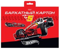 Цветной картон бархатный Машина Hot wheels Hatber, A5, 5 л., 5 цв.