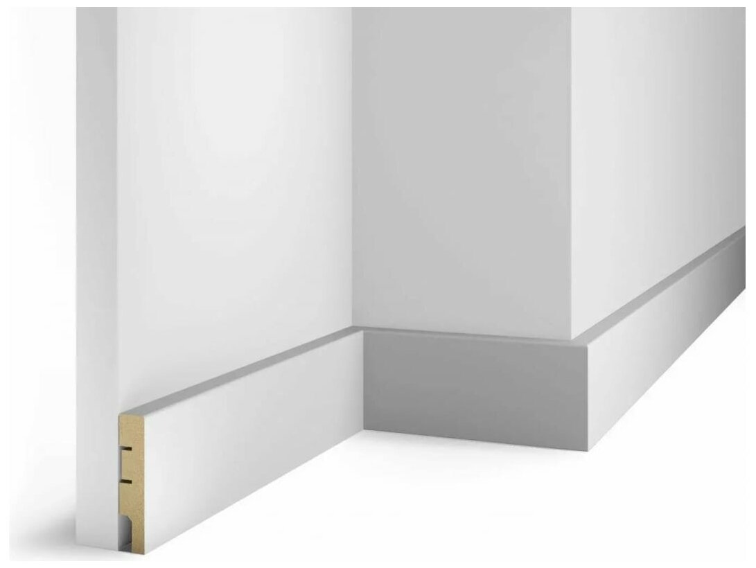 Изображение Плинтус МДФ Cosca Décor AP79 белый 80х16х2400 мм под покраску прямой