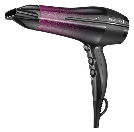 Фен для волос Remington Pro Air Dry D5950, 2200 Вт, ионный генератор, керамическая решетка, режим холодный воздух, 3 режима температуры, 2 скорости, черный/красный