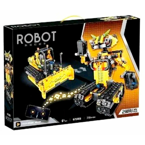 фото Конструктор трансформер «робот-вездеход 2в1, желтый» с ду panlos brick